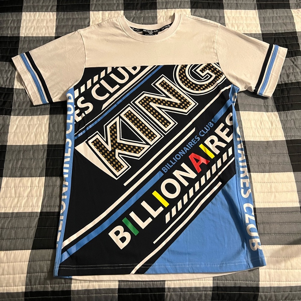 Small blue and white “billionaires club” tee never worn